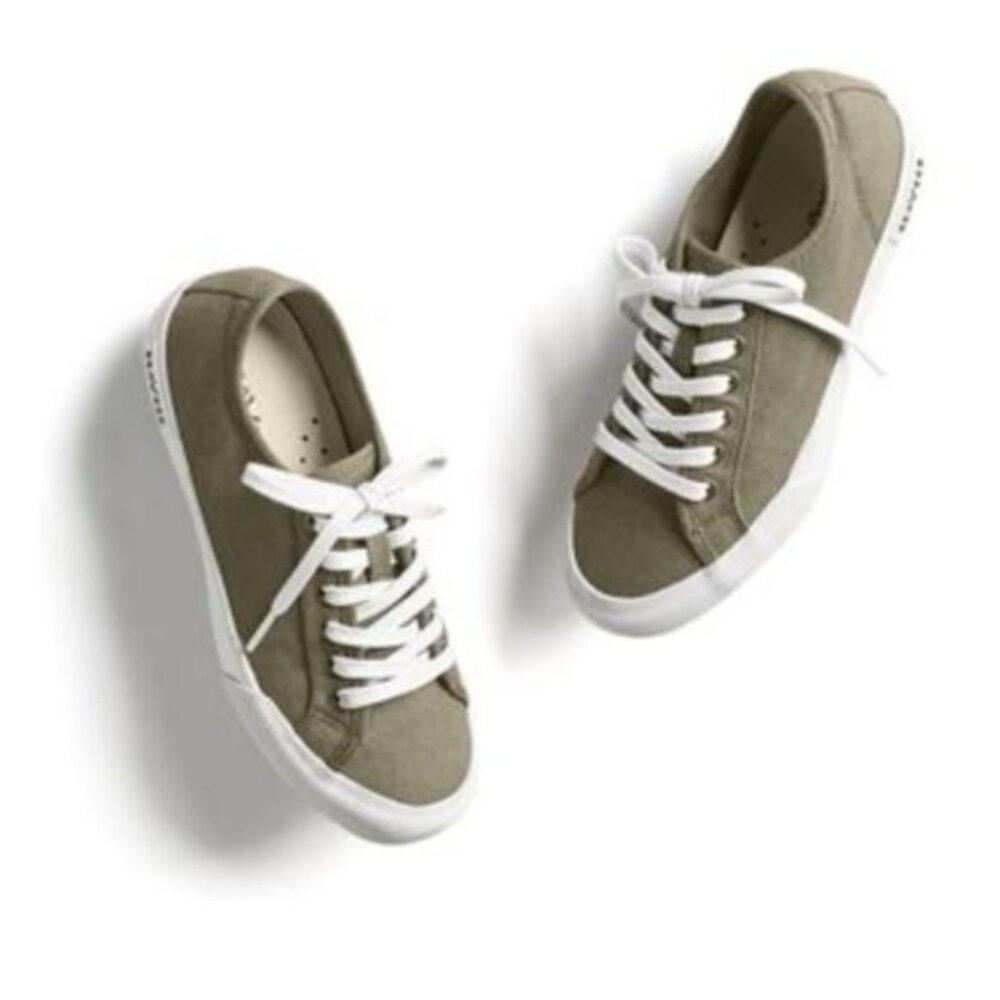 SeaVees Shoes Women's 11 Sneaker Casual Canvas Olive Monterey Cotton Lace Up Low